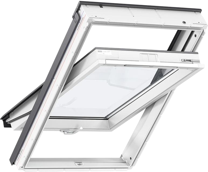 Окно мансардное VELUX 55х98 GLU 0061B полиуретановое покрытие, 2 камеры, вентклапан, ручка снизу 2141